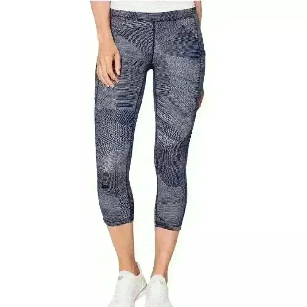 Lululemon Speed Up Crop Leggings Etch Hail Midnight Navy